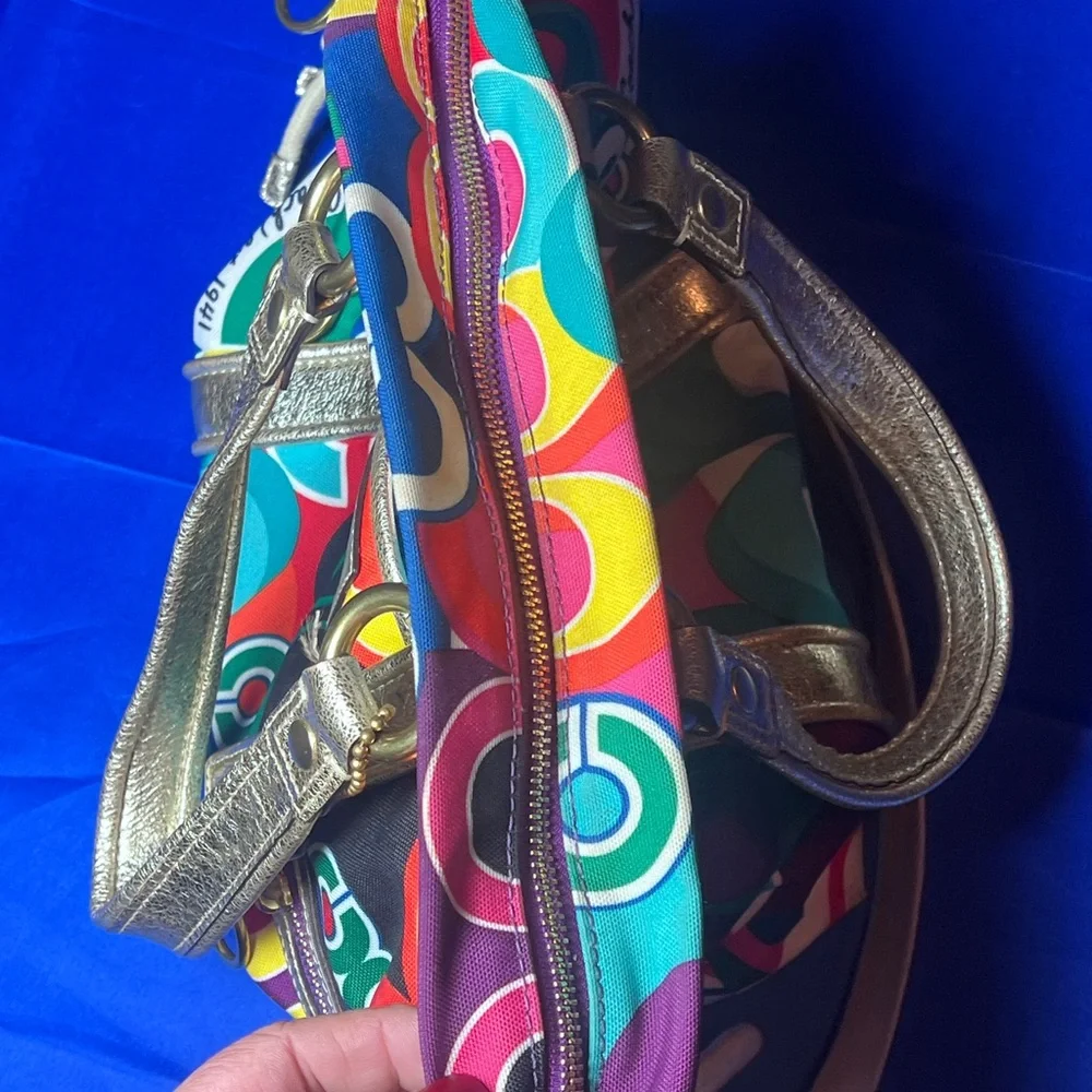 Coach Rare Poppy C Glam Signature Bag - Picture 3 of 10